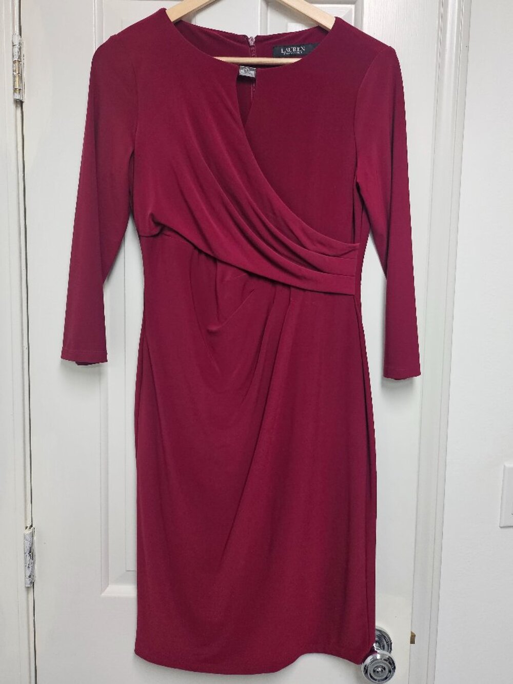 Burgundy long sleeved Ralph Lauren Dress - Size 4
